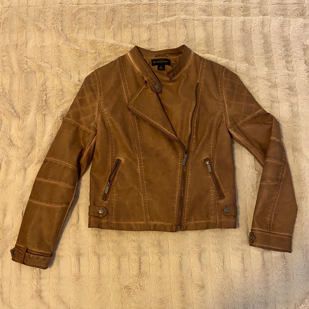 Brown leather jacket